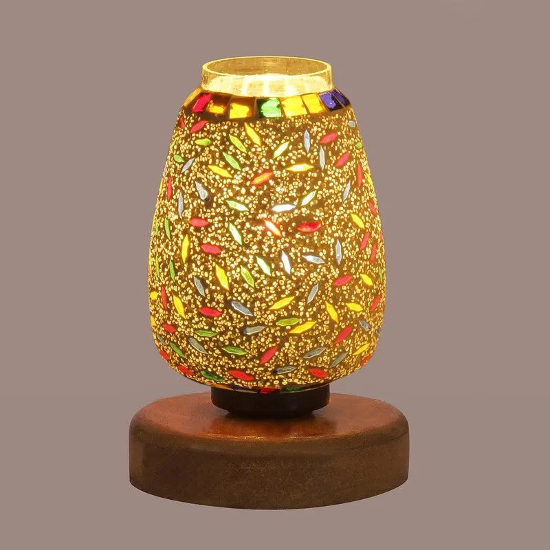 Haloix Glass Table Lamp With Wooden Base - Multicolor media 7