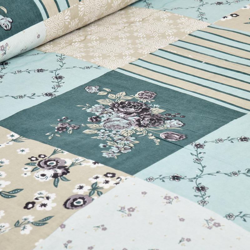 Moorah Cotton Bedsheet (Blue,White) - 160 TC media 5