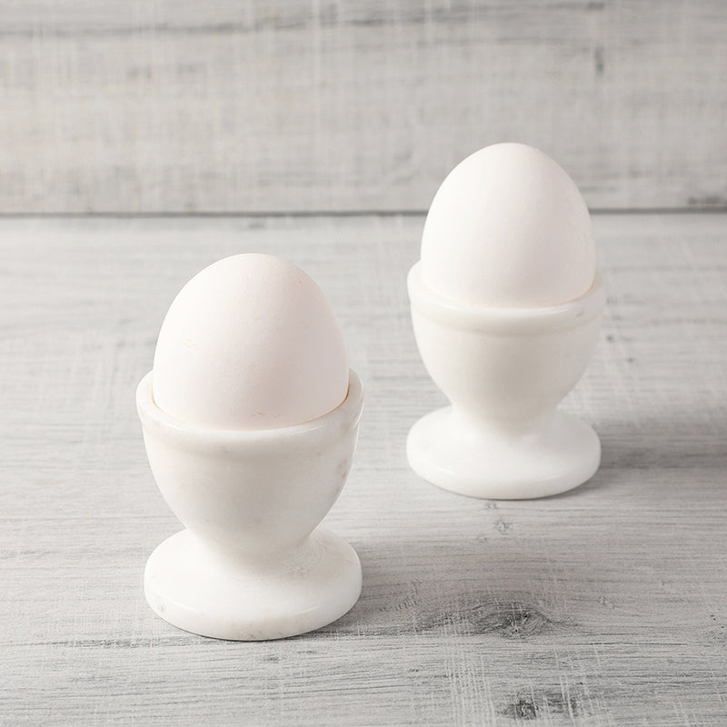 Stone Nest Marble Egg Cup (White) - Set Of Two media 3