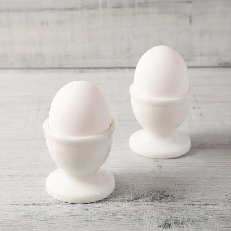 Stone Nest Marble Egg Cup (White) - Set Of Two media 3
