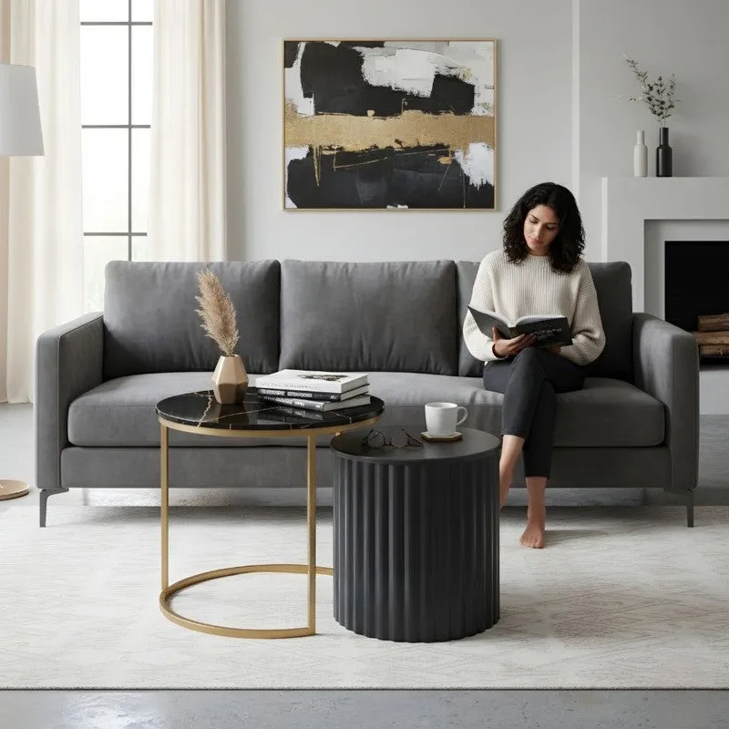 Elvora Center Table (Black & Gold) - Set Of Two media 4