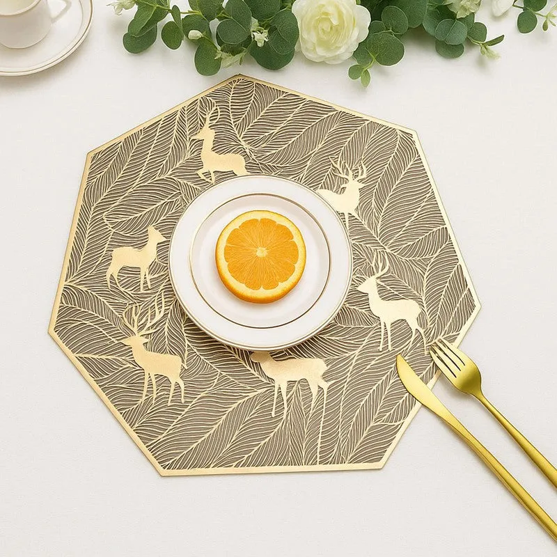Eldeen Golden Freeform PVC Table Mats - Set Of Four media 4