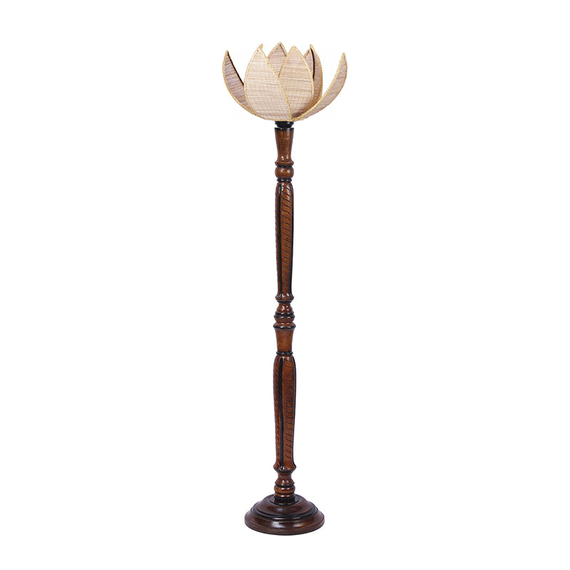 Kamala Hima Vintage Wooden Floor Lamp - Beige media 3