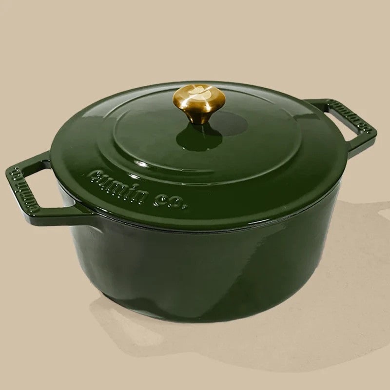 Cumin Co Enamel Cast Iron Cooking Pot (5000 mL) - Green media 3