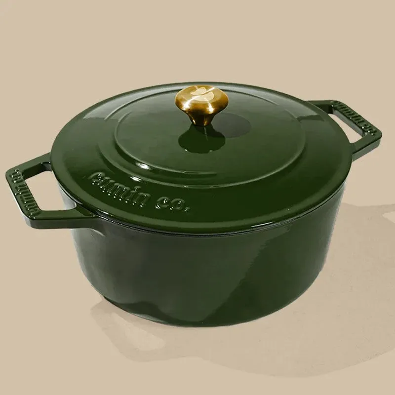 Cumin Co Enamel Cast Iron Cooking Pot (5000 mL) - Green media 3
