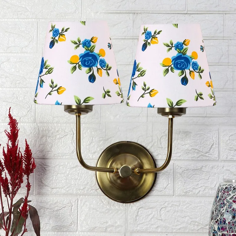 Floranira Fleur Duo Cone Metal Wall Lamp - White,Blue media 3