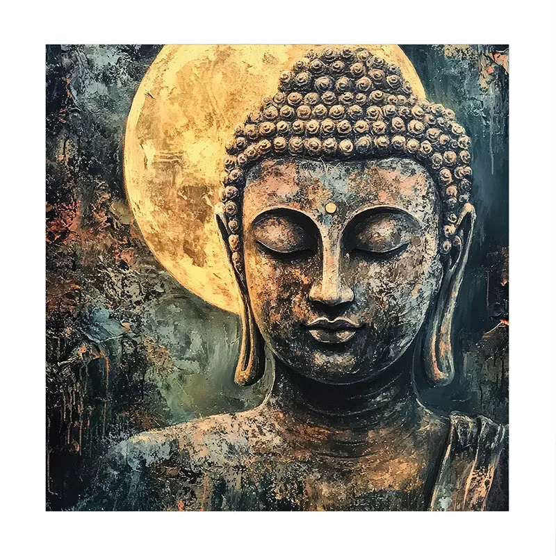 Buddha In Stone Canvas Wall Art media 3