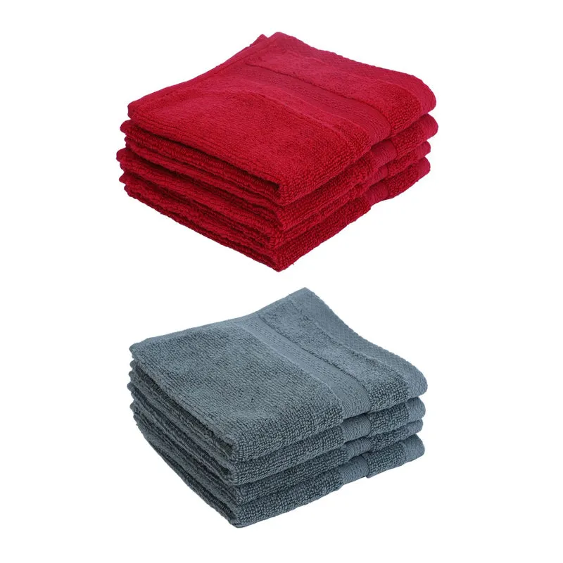 Miorah Face Towel (Red & Grey) - Set Of Eight media 3