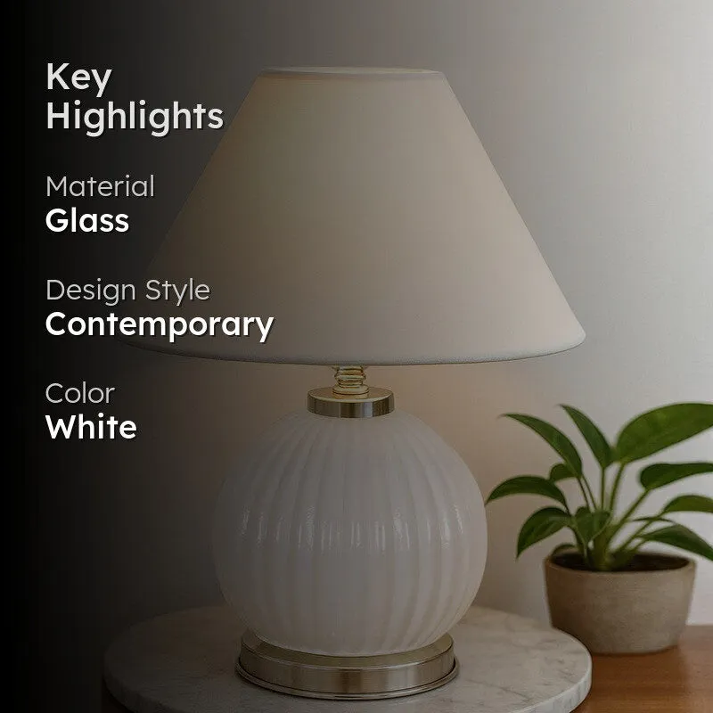 Glacera Glow Glass Table Lamp - White media 2