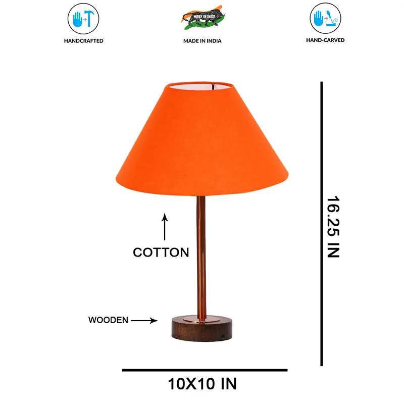 Cotin II Rodin Wooden Table Lamp - Orange,Copper,Brown media 7
