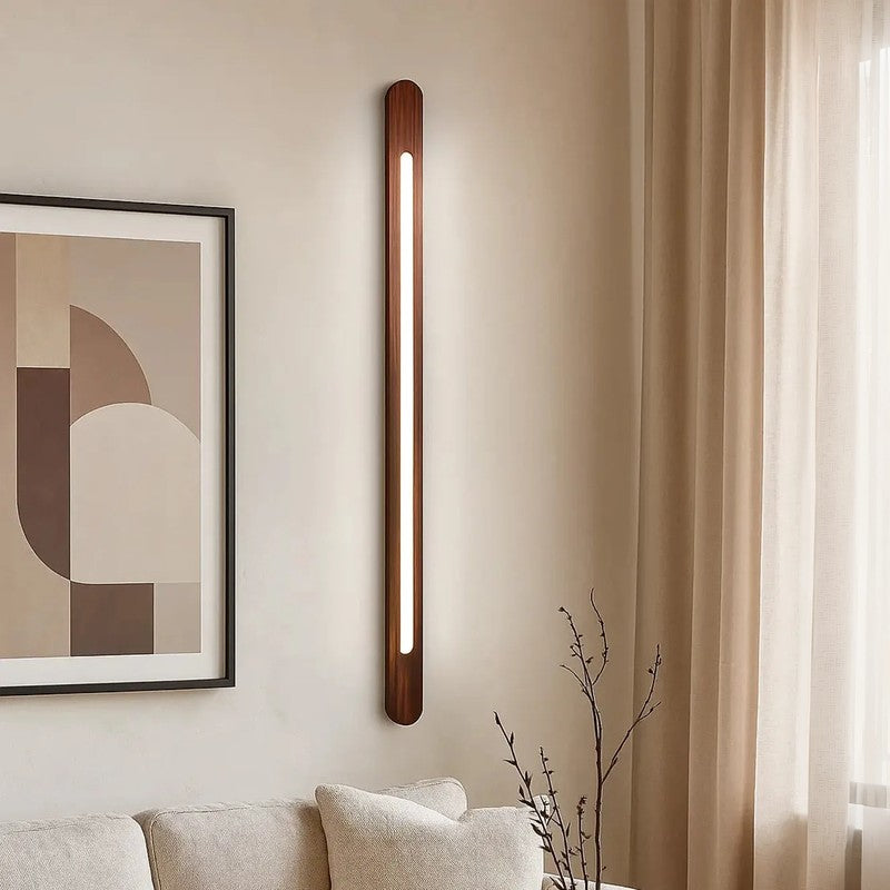Slim Line Teak Wood LED Wall Lamp media 3