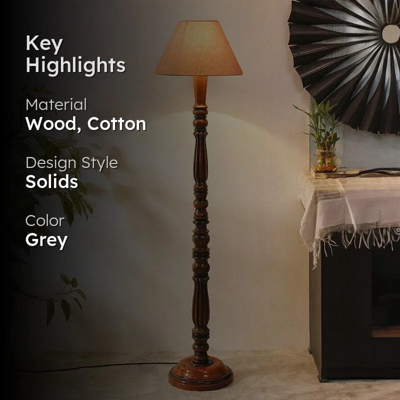 Tira Vintage Wooden Floor Lamp - Grey media 2