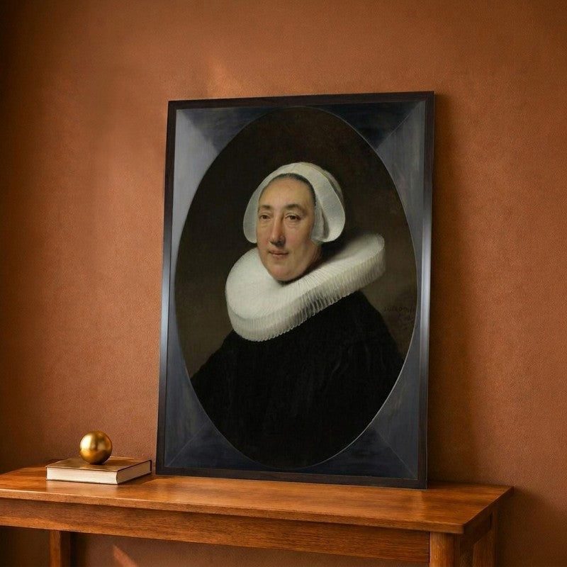 Portrair of Haesje Jacobsdr Van Cleyburg Canvas Wall Painting - 9 x 12 Inches