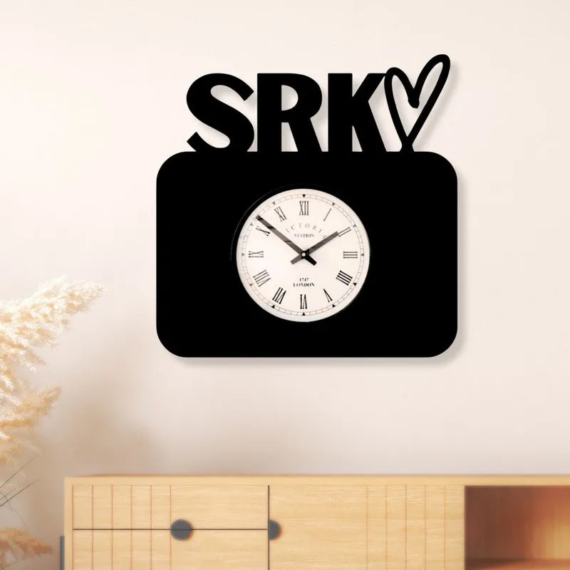 SRK Love Steel Analog Wall Clock - Black media 1