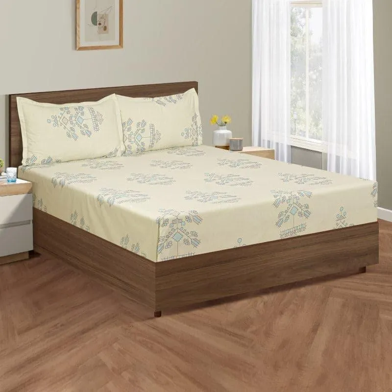 Swayam Navae Floral Cotton Bedsheet (Yellow) - 160 TC media 3