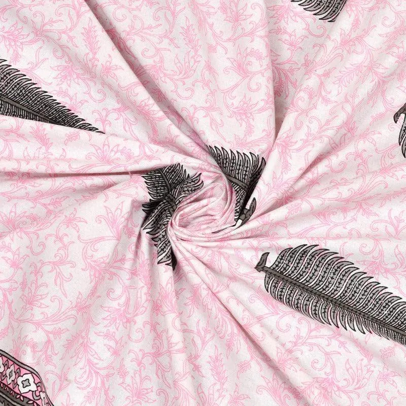 Madhurakshi Printed Cotton Bedsheet (Pink) - 140 TC media 5