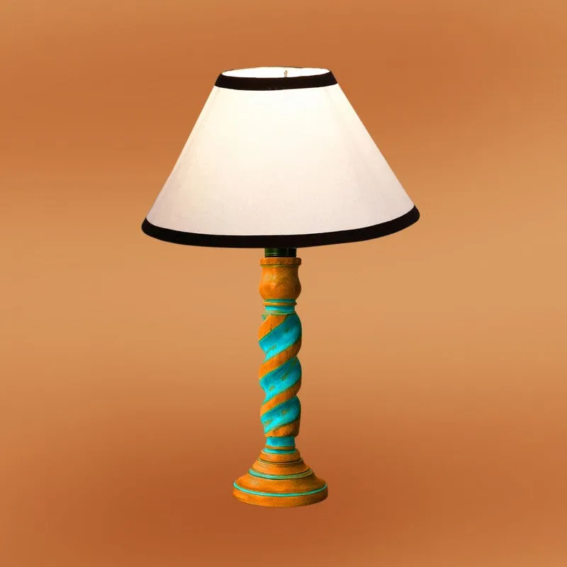 Elara Elora Wooden Table Lamp - White media 6
