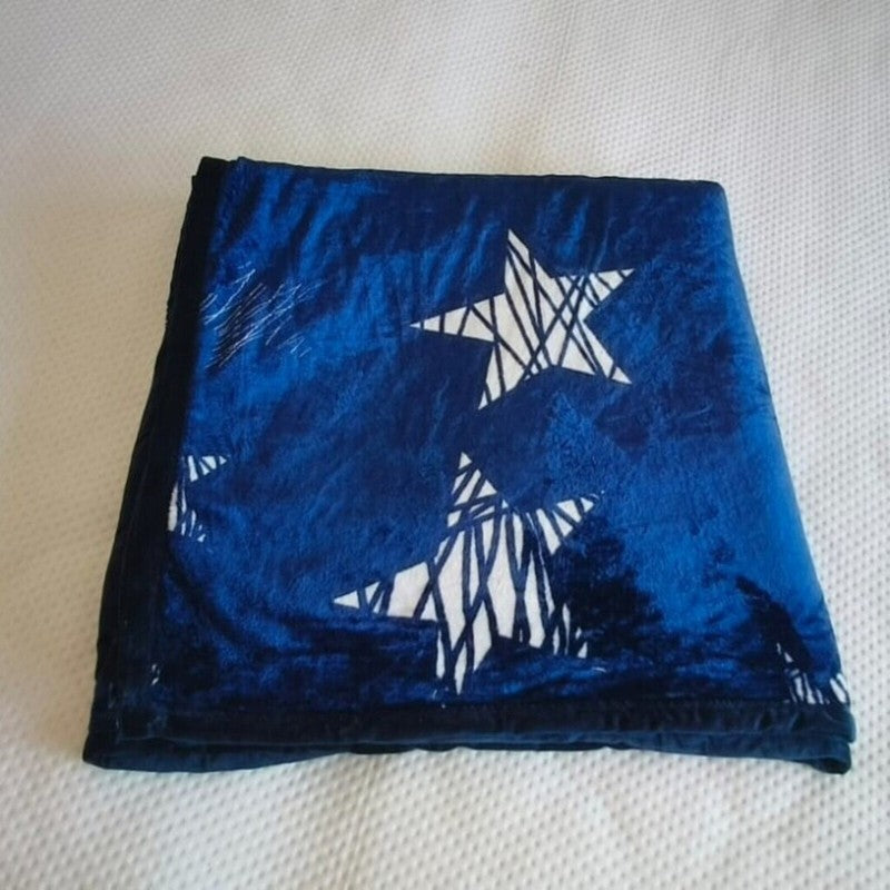 Stellara Abstract Woolen Blanket (Blue) - 350 GSM media 5