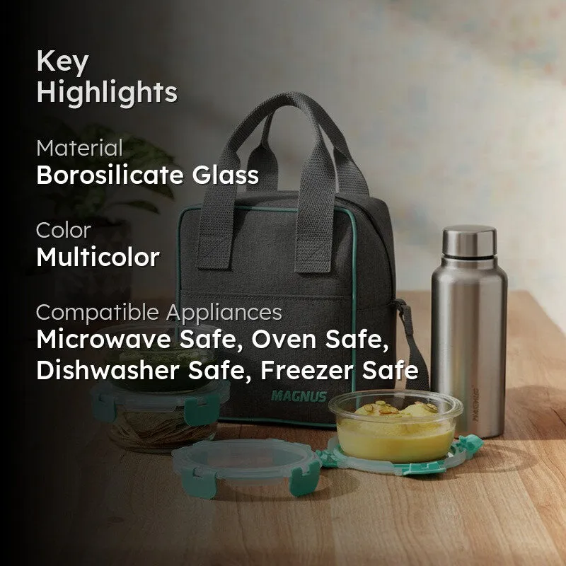 Hexva Lunch Box with Bottle & Lunch Bag - Four Piece Set media 2