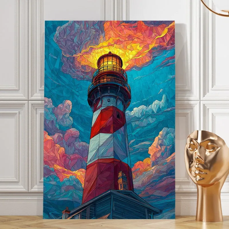 Coastal Glow Lighthouse Canvas Wall Art media 8