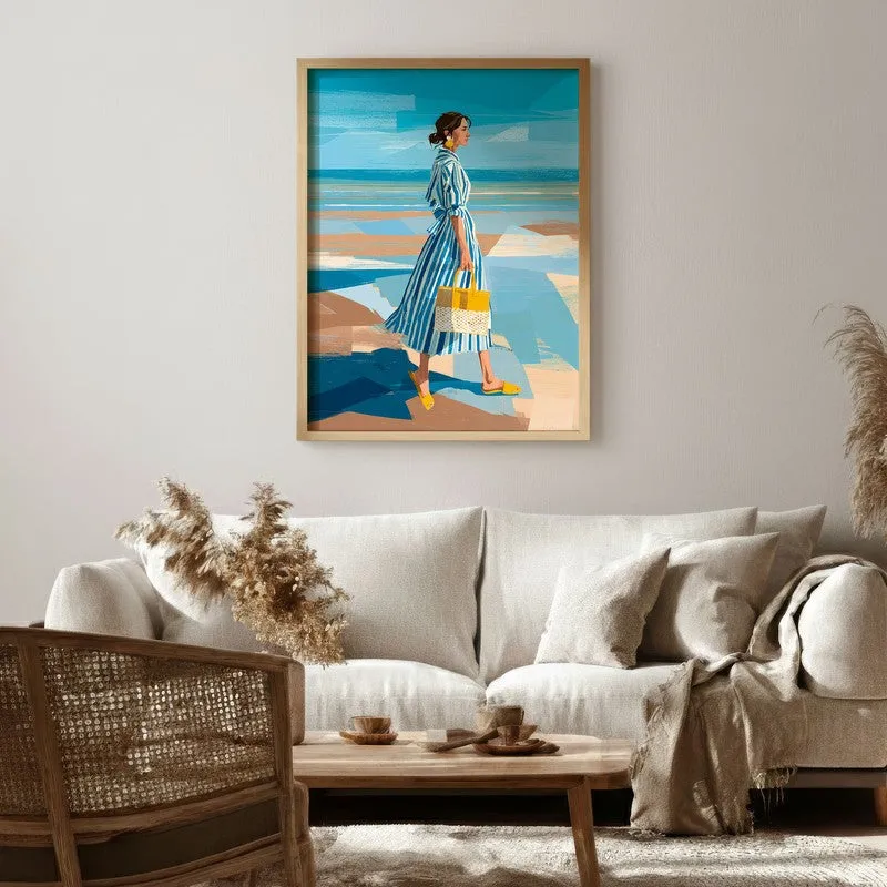 Alira Travel Illustration Canvas Wall Painting With Brown Frame media 6