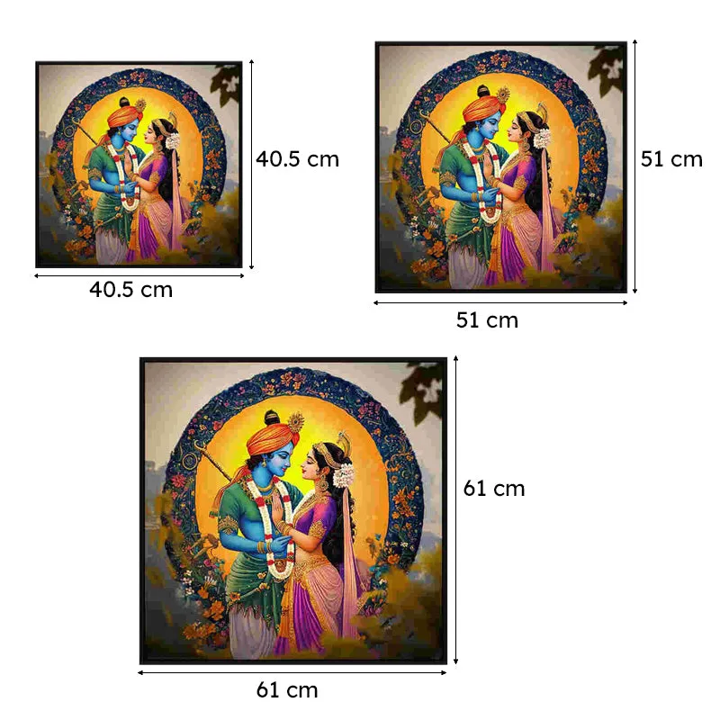 Radha-Krishna Charm Canvas Wall Art With Frame media 6