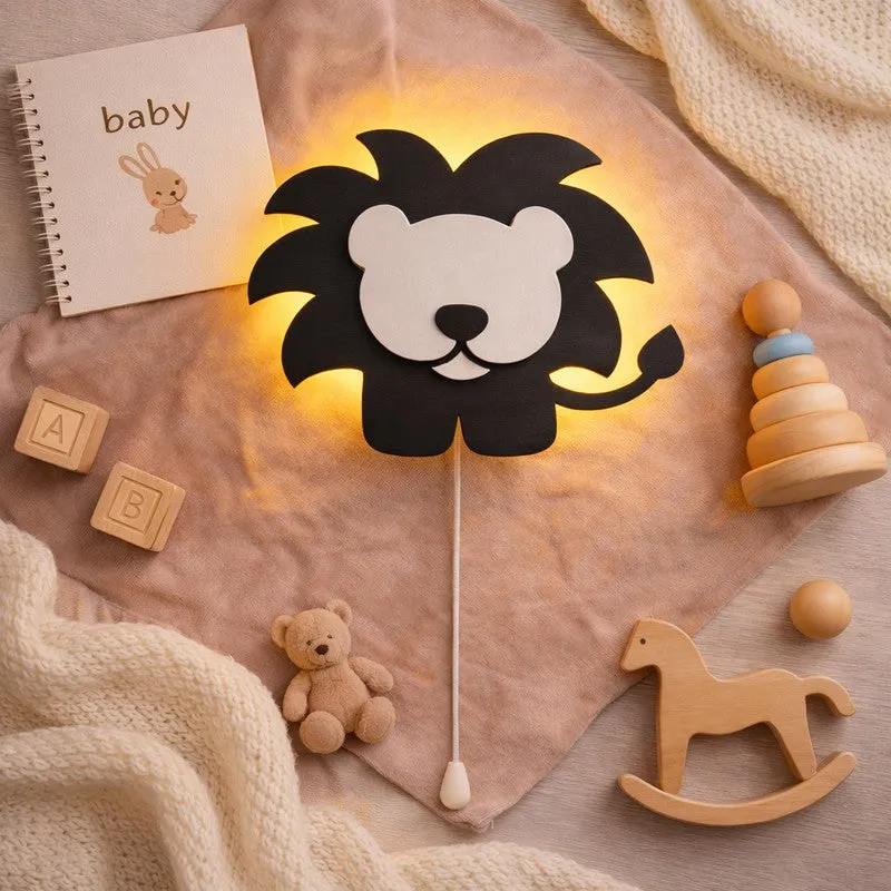 Pureva Lion Battery Operated MDF Wall Lamp - Black media 11