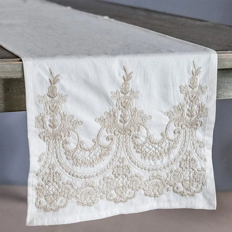 Roshanara Cotton Table Runner - Beige media 3