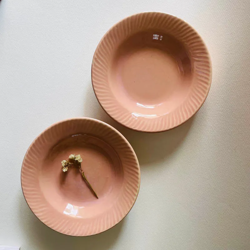 Flamina Pasta Plate (Pink) - Set Of Four (7 Inches) media 3