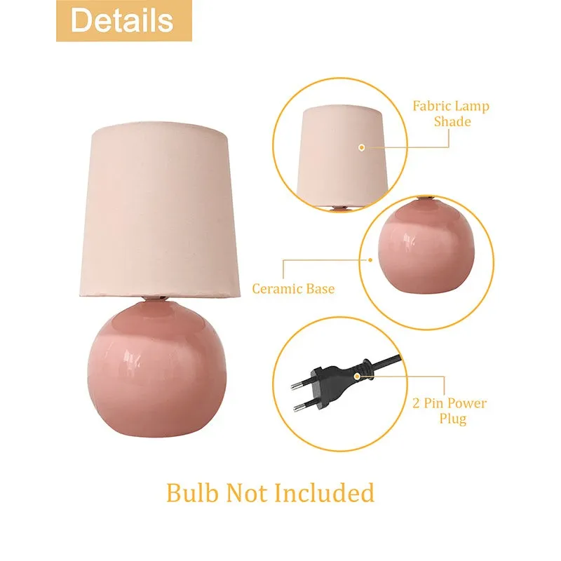 Ibex Orb Ceramic Fabric Table Lamp - Peach media 6