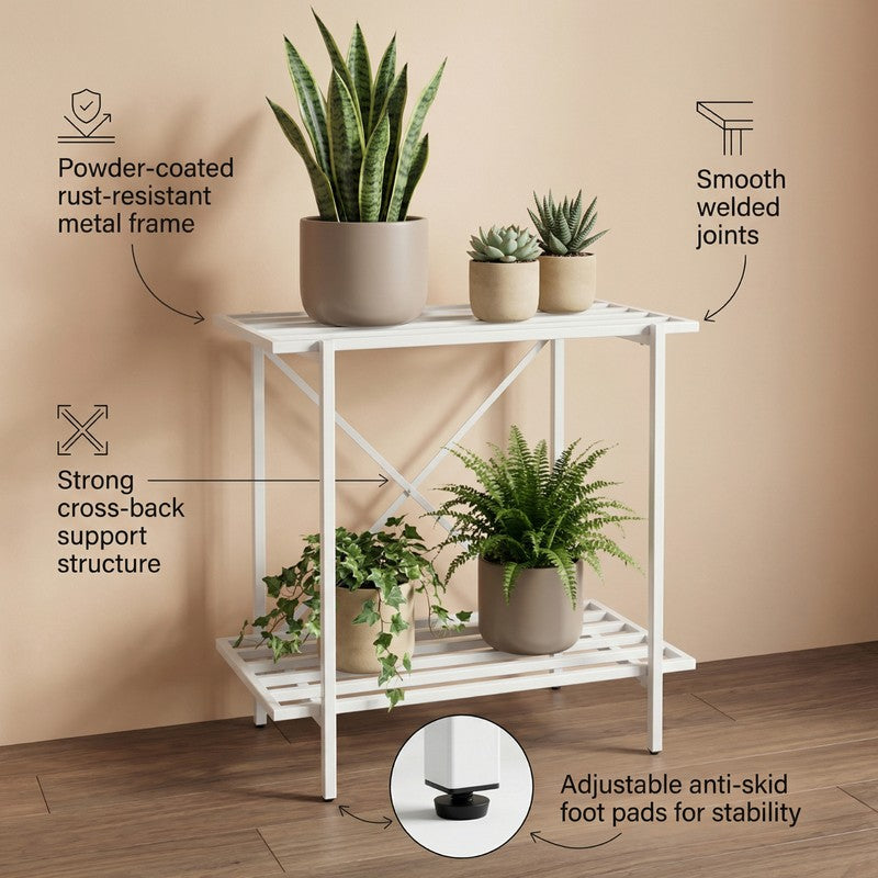 Leafnest Metal Planter Stand - White media 5