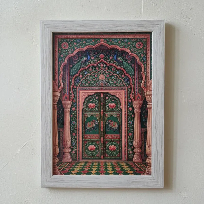 Vibrant Royal Archway Wall Painting With Frame - Set Of Three media 4