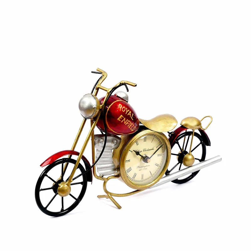 Vintage Motorcycle Showpiece with Clock media 4