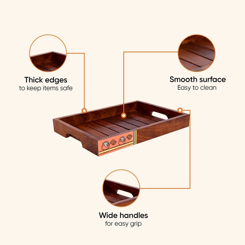 Veeyan Wooden Tray - Set Of Two media 8