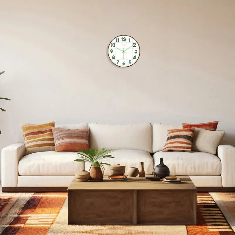 Opulent Analog Plastic Wall Clock - Gold & Green media 5
