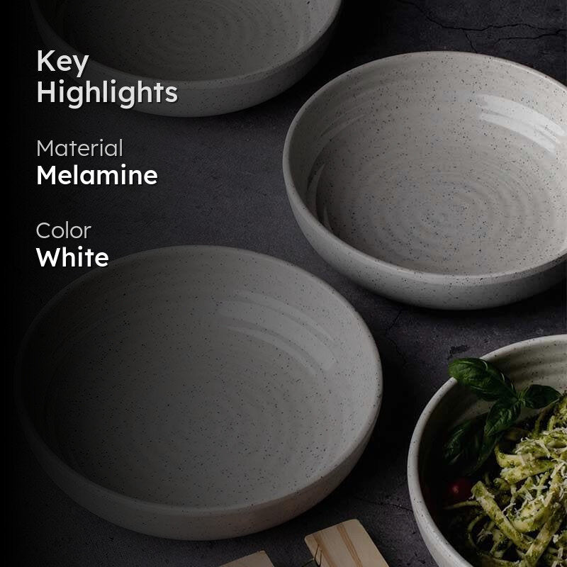 Frieda Melamine Pasta Plate - White - Set of Four media 2