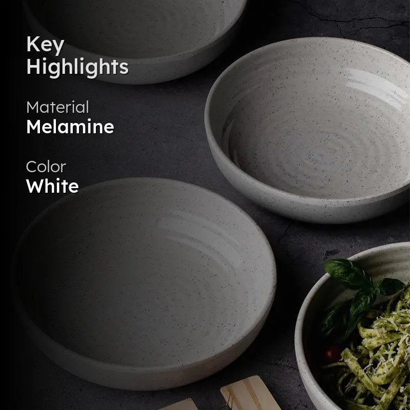 Frieda Melamine Pasta Plate - White - Set of Four media 2
