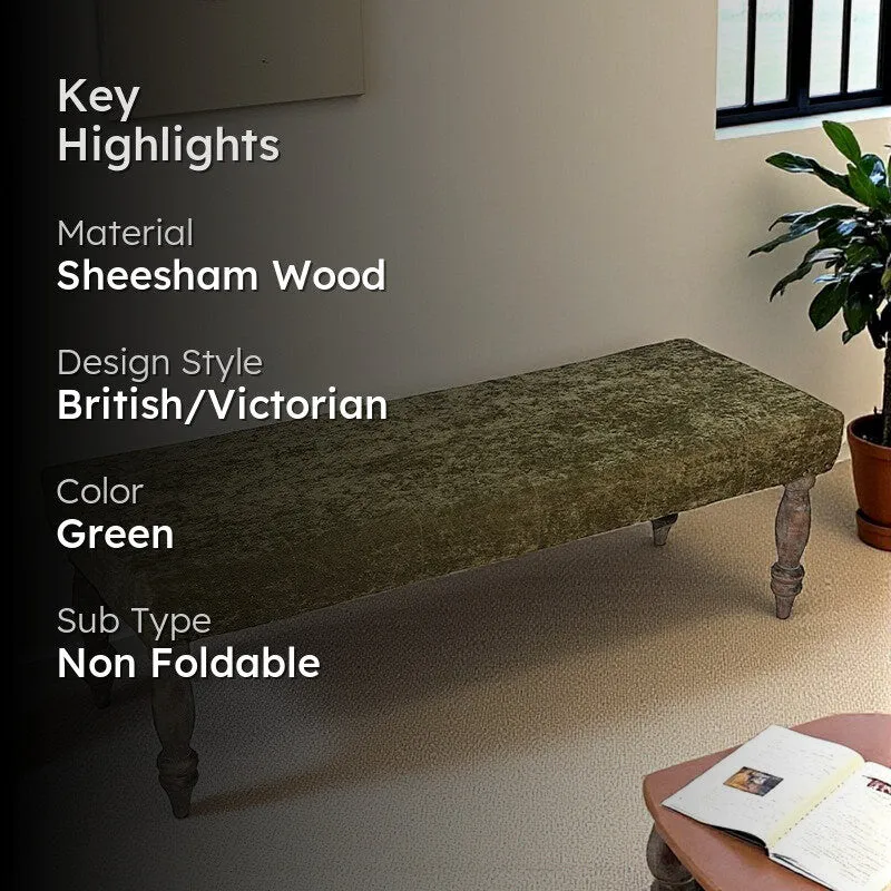 Bavon Sheesham Wooden Bench - Green media 2