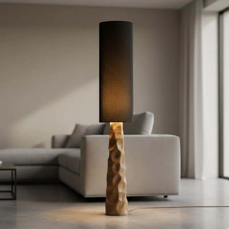 Tall Black Mango Wood Floor Lamp media 4