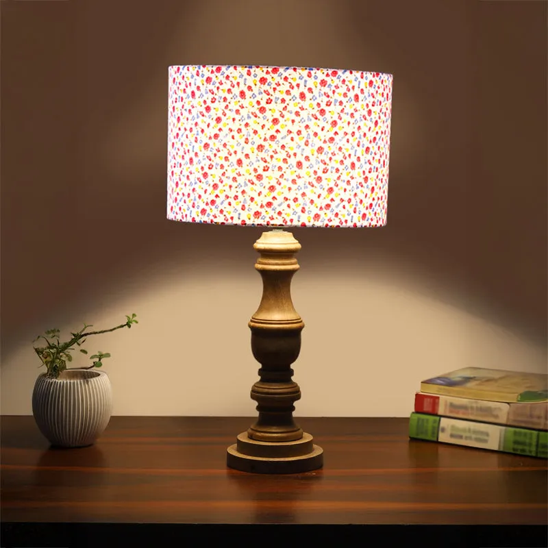 Fleura Carve Wooden Table Lamp - Multicolor media 1