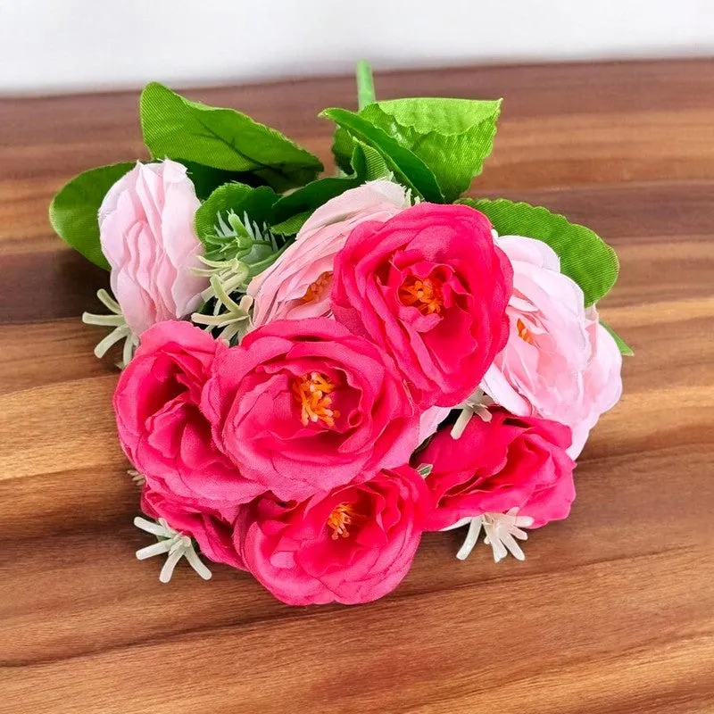 Anemone Peony Artificial Flower Stick - Pink media 1