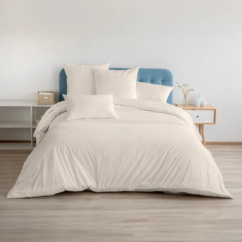 Elisima 100% Cotton Satin Weave Solid Duvet Cover - Ivory media 1
