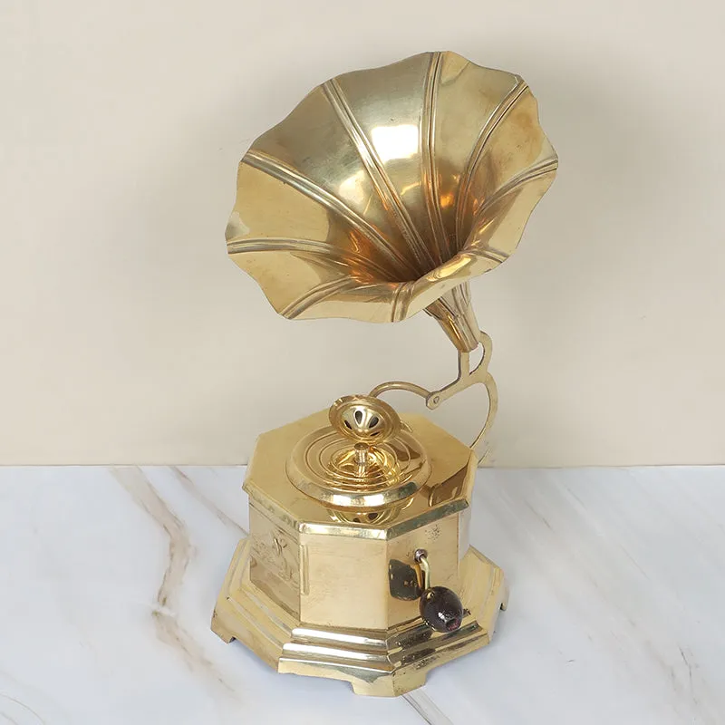 Vintage Music Gramophone Brasss Showpiece media 6