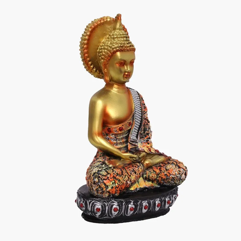 Sovereign Lotus Buddha Polyresin Idol (17 inches) - Gold media 3