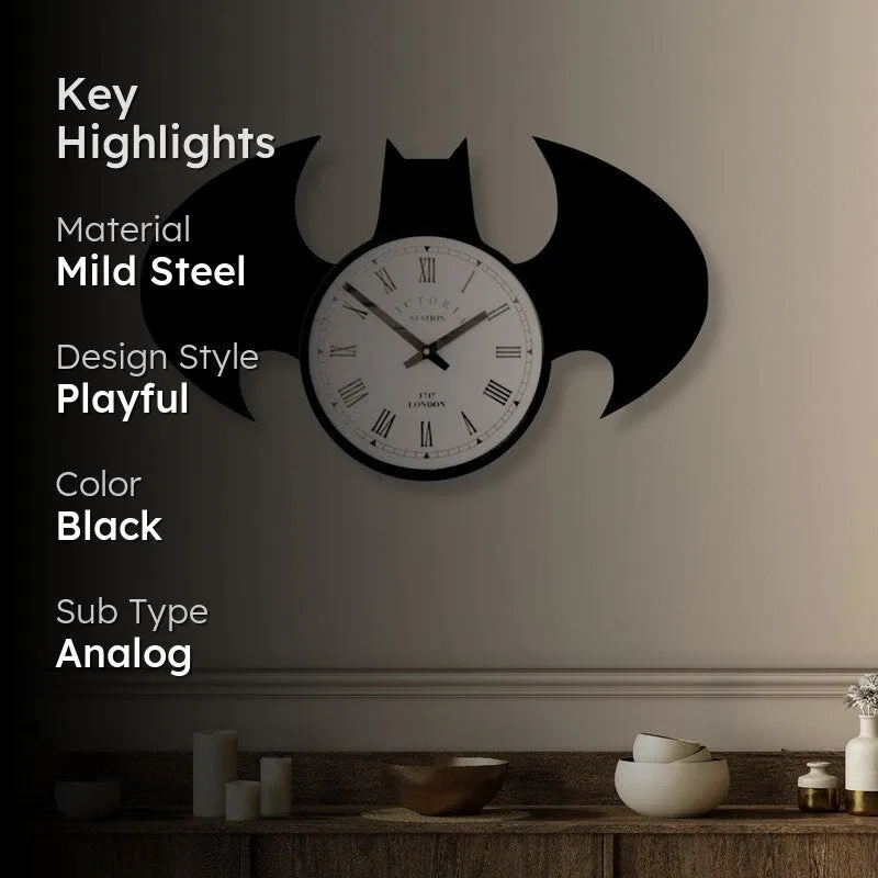 Dusknox Steel Analog Wall Clock - Black media 2