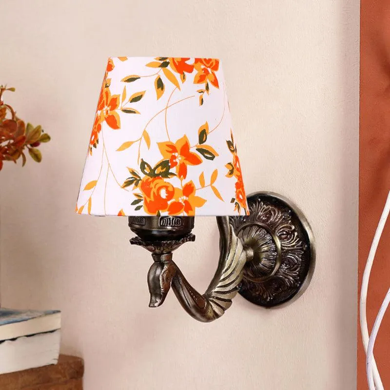 Amro Retro Ibis Flora Conical Fabric & Metal Wall Lamp media 3