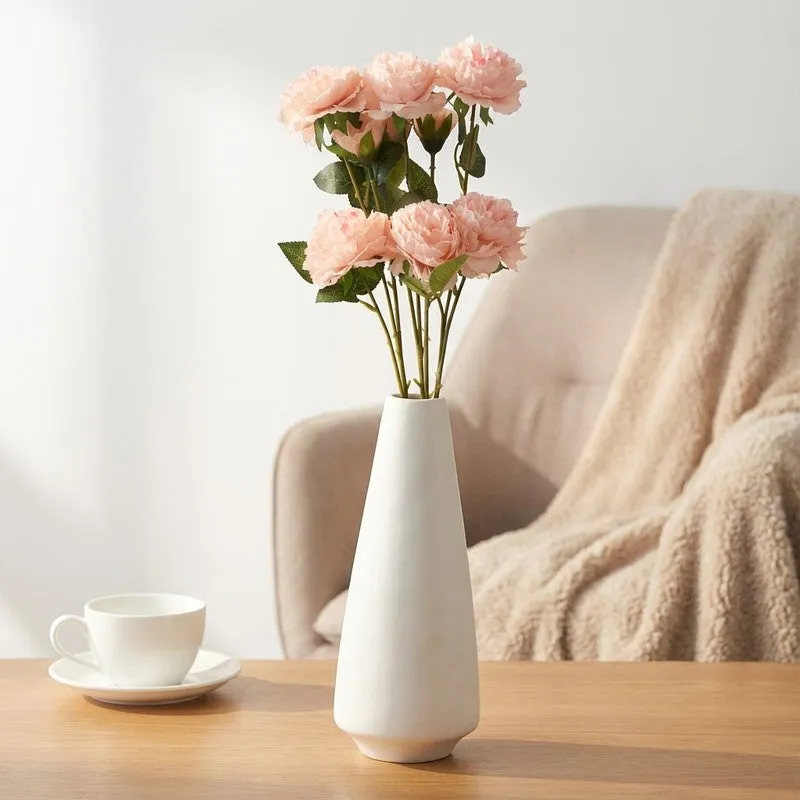 Lifelike Artificial Rose Flower With Natural Touch (Pink) - Set of Three media 1