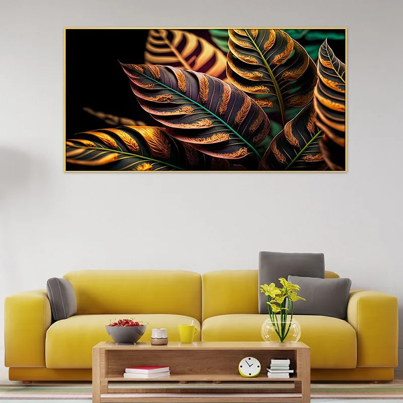 Chiaroscuro Leaves Canvas Wall Painting media 1