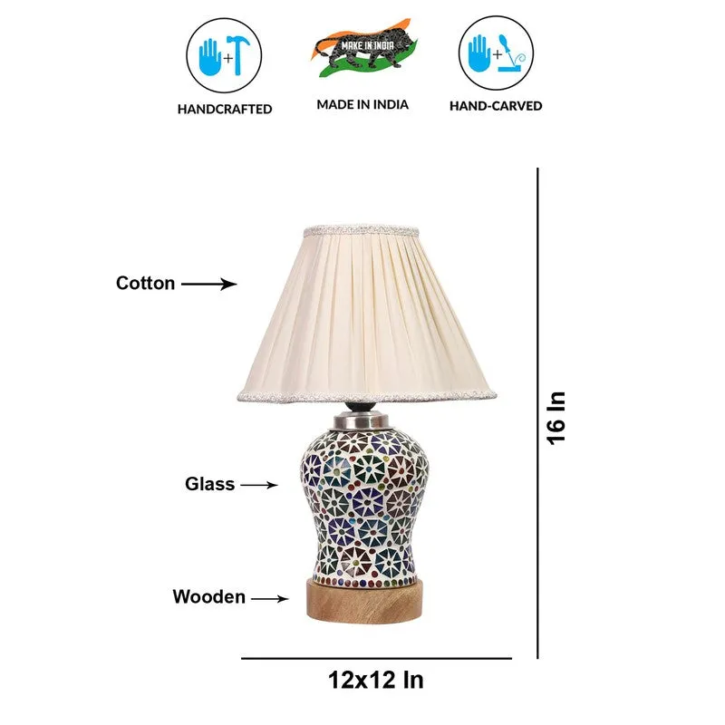 Astrona Pleated Wooden Table Lamp - Multicolor media 9