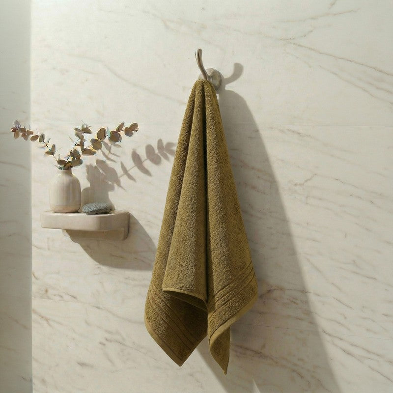 Monte Carlo Dry Muse Pure Cotton Bath Towel - Olive Green - 60 x 120 cms
